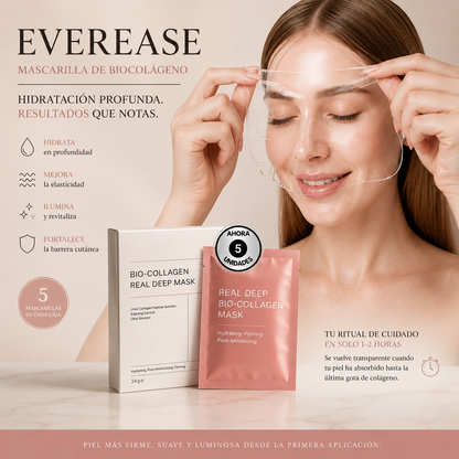 Everease Mascarilla de  Biocolágeno - INCLUYE 5 Mascarillas
