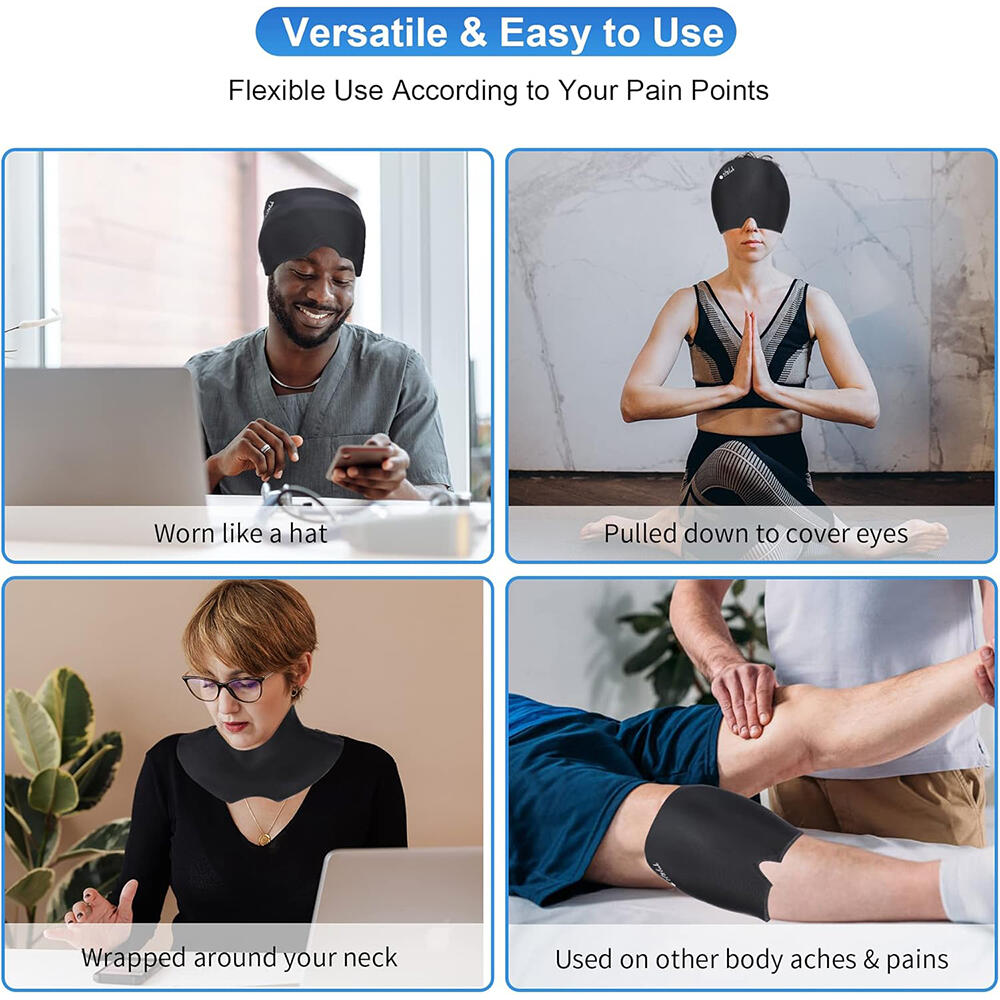 Gorro de gel para alivio de dolor de cabeza y migraña